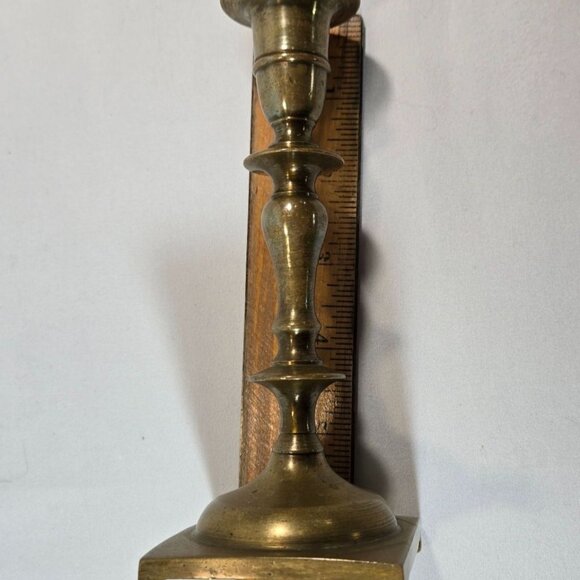 Vtg Solid Brass Candlestick Holder 7" Colonial Style MCM Pillar Taper Candles - Picture 11 of 11